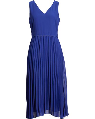 Sam Edelman V-neck Accordion Pleat Dress - Blue