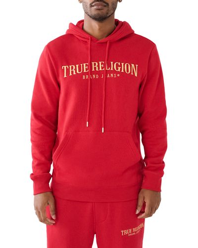 True Religion Shine Arch Embroidered Pullover Hoodie