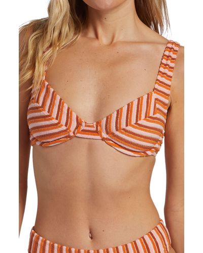 Billabong Tides Tyler Underwire Terry Bikini Top - Orange
