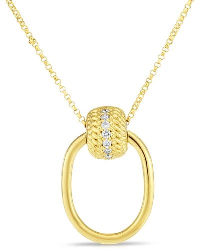 Roberto Coin Opera Diamond Pendant Necklace - Metallic