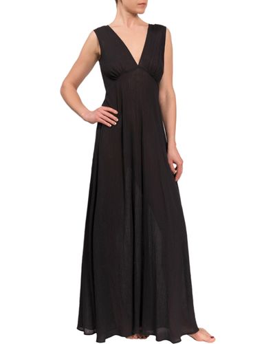 EVERYDAY RITUAL Amelia Long Nightgown - Black