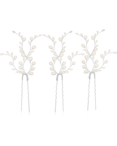 Brides & Hairpins Kassia Set Of 3 Pearl Hair Pins - Metallic