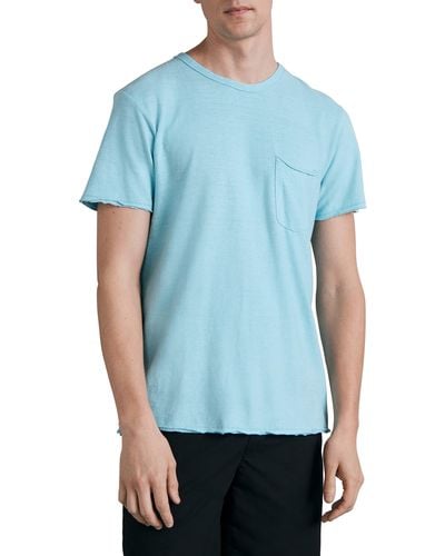 Rag & Bone Miles Linen & Cotton Pocket T-shirt - Blue
