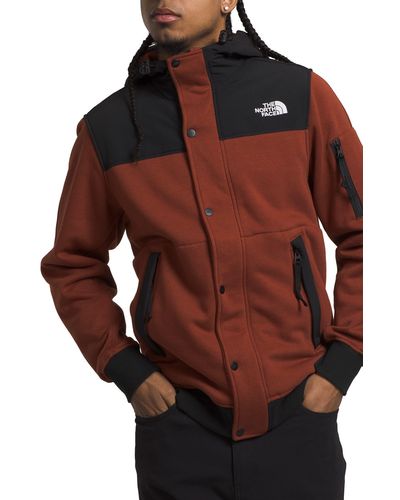 The North Face Highrail Faux Shearling Lined Fleece Jacket - Red