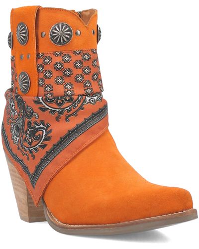 Dingo Bandida Side Zip Western Boot - Orange