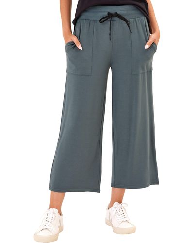 Threads For Thought Carrie Feather Fleece Crop Wide Leg Sweatpants - Blue
