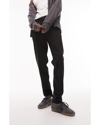 TOPMAN Slim Fit Smart Stretch Pants - Black