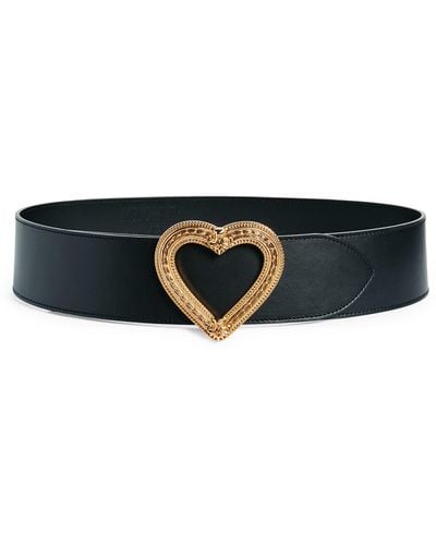Moschino Heart Leather Belt - Black