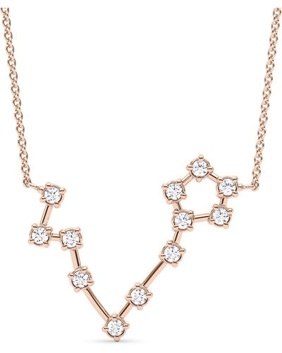 HauteCarat Lab Created Diamond Constellation Pendant Necklace - Blue