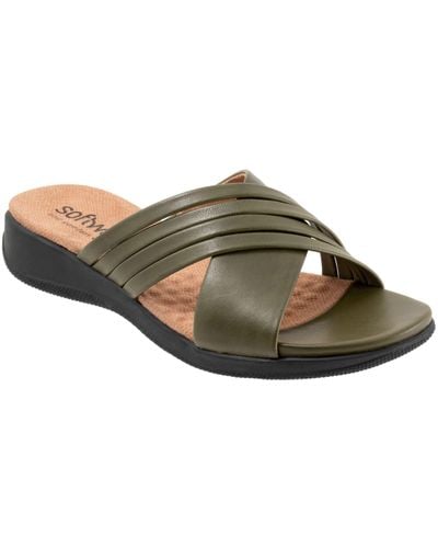 Softwalk Emmie Twisted Cross Strap Slide Sandal in Brown Lyst