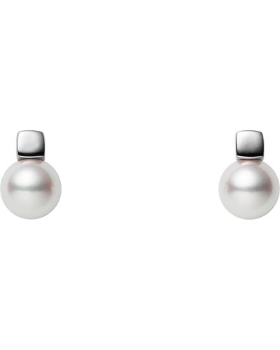 Mikimoto Classic Cultured Pearl Stud Earrings - Metallic