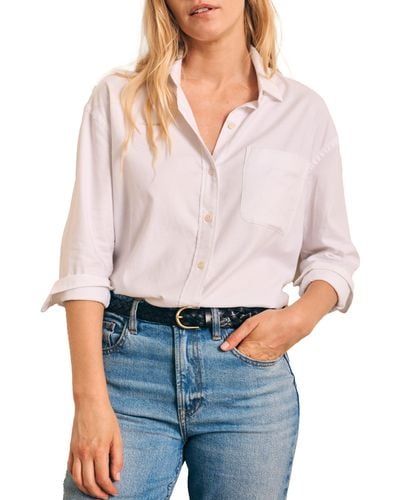 Faherty Organic Cotton Blend Oxford Button-up Shirt - White