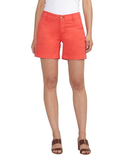 Jag Jeans Mid Rise Twill Chino Shorts - Red