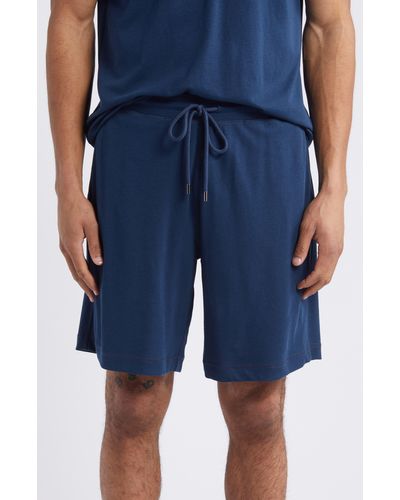 Daniel Buchler Drawstring Pajama Shorts - Blue