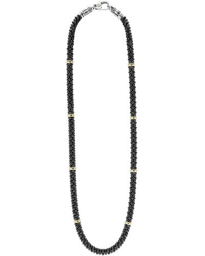 Lagos 'black Caviar' Station Rope Necklace