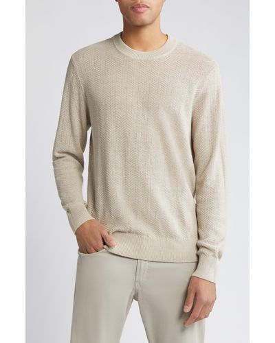 NN07 Jaden 6634 Linen Crewneck Sweater - Natural