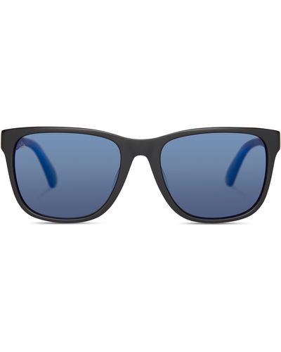 TOMS Austin 56mm Polarized Square Sunglasses - Blue