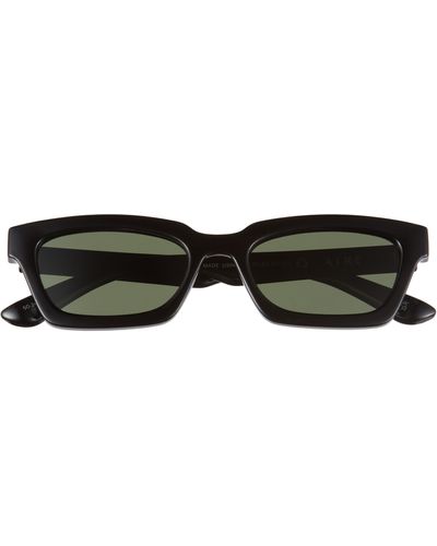 Aire 50mm Sculptor Polarized Rectangular Sunglasses - Black