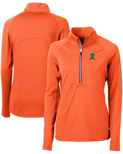 Cutter & Buck Dayton Dragons Adapt Eco Knit Stretch Recycled Half-zip Top At Nordstrom - Orange
