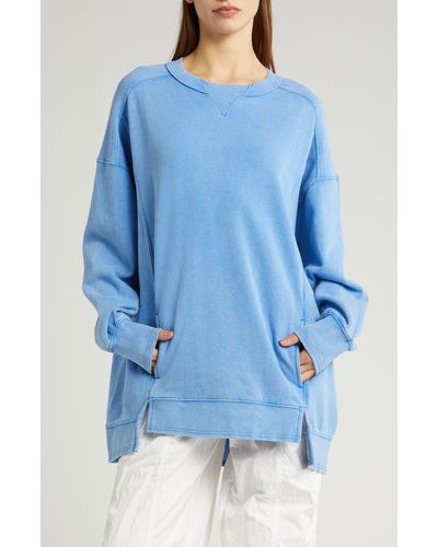 Free People Intercept Oversized Sweatshirt - Blue