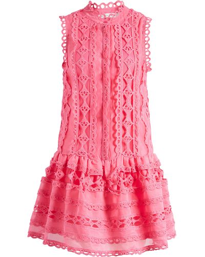 Endless Rose Sleeveless Lace A-line Dress - Pink