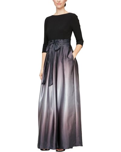 SLNY Tie Waist Ombrè Skirt Gown - Purple