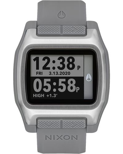Nixon High Tide Digital Silicone Strap Watch - Gray