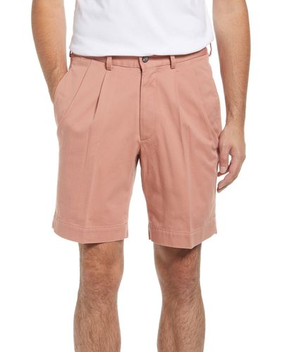 Berle Charleston Khakis Pleated Chino Shorts - Pink