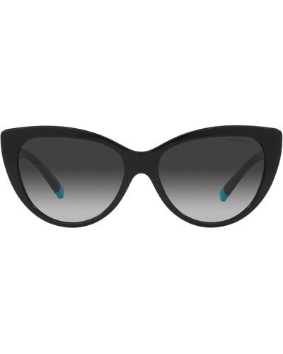 Tiffany & Co. 56mm Gradient Cat Eye Sunglasses - Black