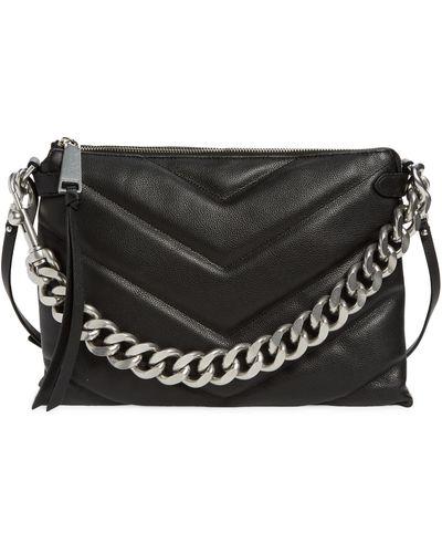 Rebecca Minkoff Edie Maxi Leather Crossbody Bag - Black