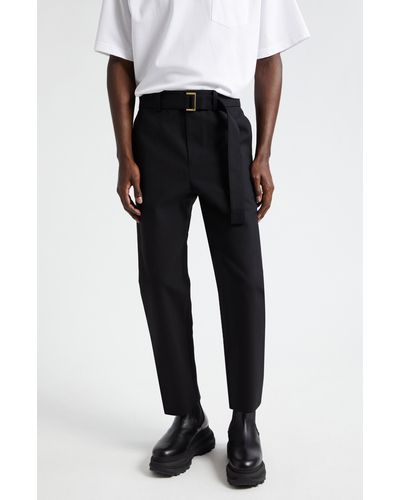 Sacai Carhartt Wip Belted Bonded Suiting Crop Pants - Black