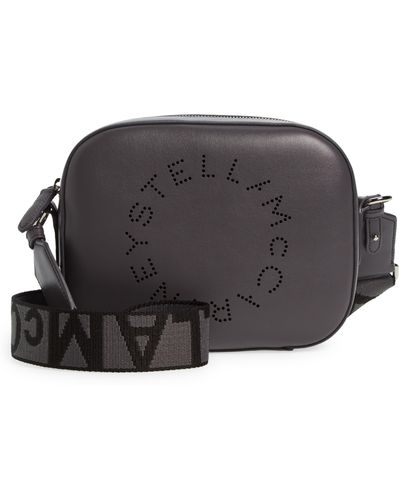 Stella McCartney Small Perforated Logo Faux Leather Camera Bag - Gray