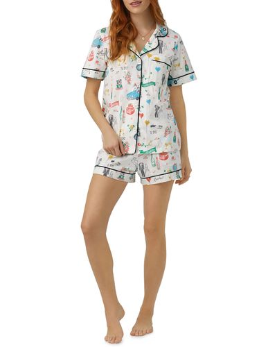Bedhead Print Stretch Organic Cotton Jersey Short Pajamas - Multicolor