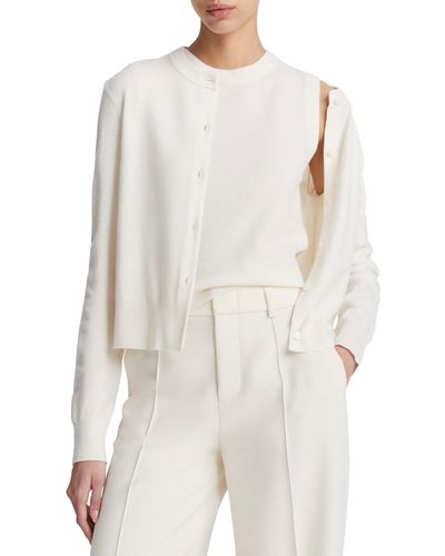 Vince Wool & Cashmere Blend Button-up Cardigan - White