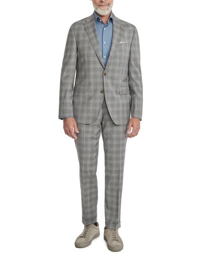Jack Victor Esprit Deco Plaid Wool Suit - Gray