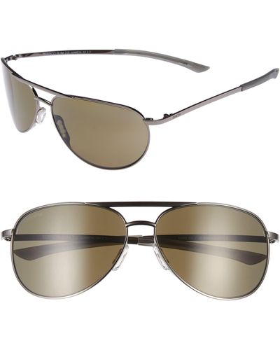 Smith Serpico Slim 2.0 60mm Chromapop Polarized Aviator Sunglasses - White