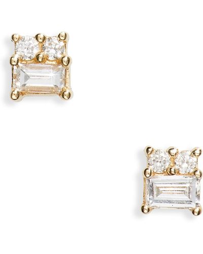 Dana Rebecca Sadie Mini Diamond Stud Earrings - Metallic