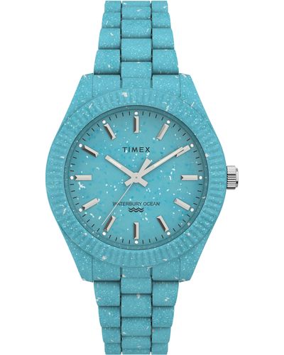 Timex Waterbury Ocean Recycled Plastic Bracelet Watch - Blue