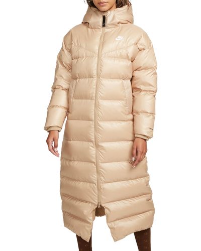 Nike Sportswear City Quilted Longline Down Parka - Natural