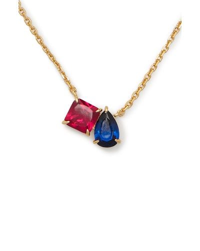 Kate Spade Two Crystal Pendant Necklace - Blue