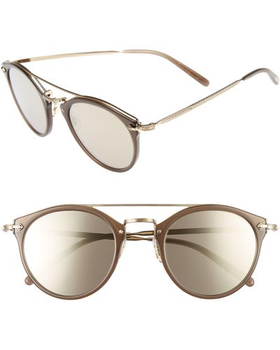 Oliver Peoples Remick 50mm Brow Bar Sunglasses - White