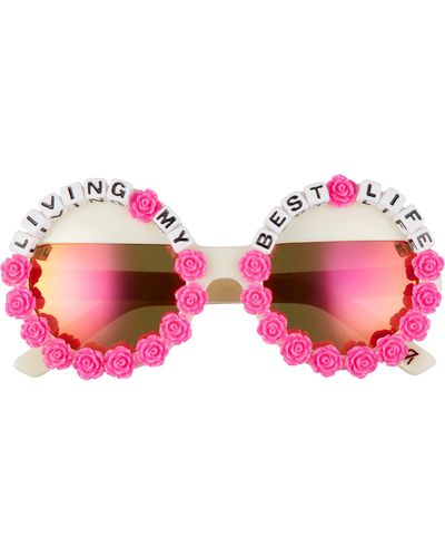 Rad & Refined Rad + Refined Living My Best Life Round Sunglasses - Pink