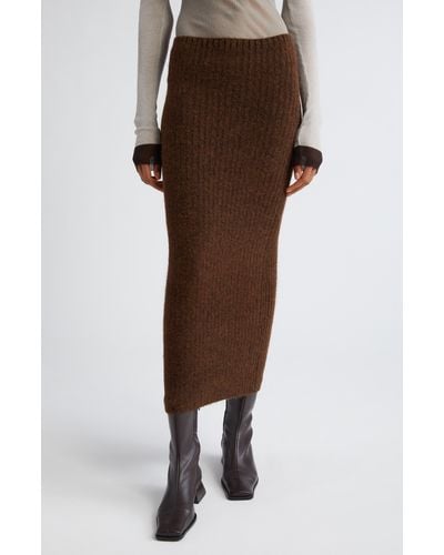 Paloma Wool Siracuza Alpaca & Wool Blend Rib Sweater Skirt - Brown