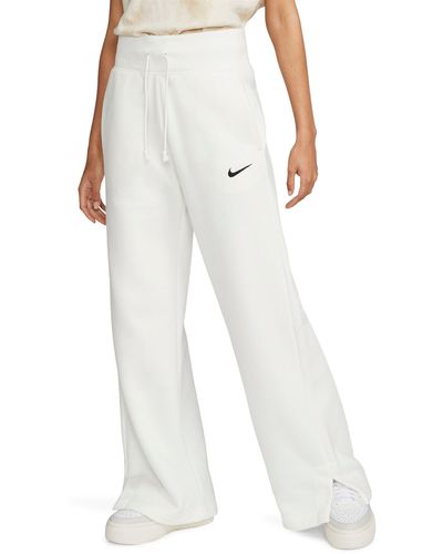 Nike Sportswear Phoenix Fleece High-waisted Wide-leg Sweatpants - White