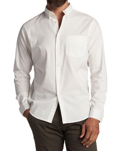 Rowan Henrick Cotton Oxford Button-down Shirt - White