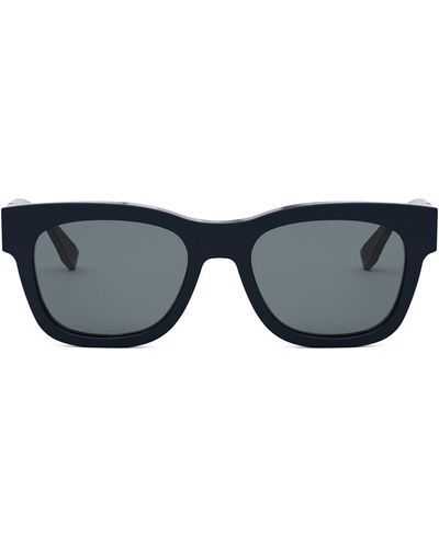 Fendi The Diagonal 51mm Square Sunglasses - Blue