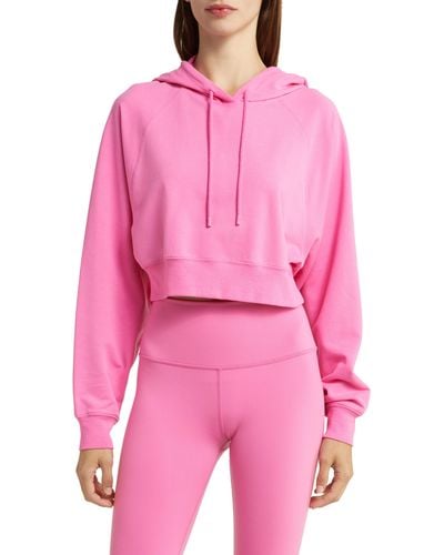 Alo Yoga Double Take French Terry Crop Hoodie - Pink