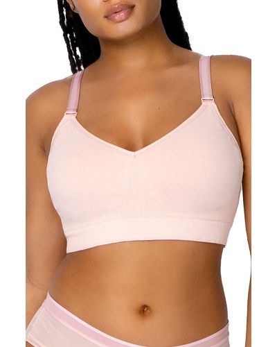 Curvy Couture Smooth Seamless Comfort Bralette - Pink