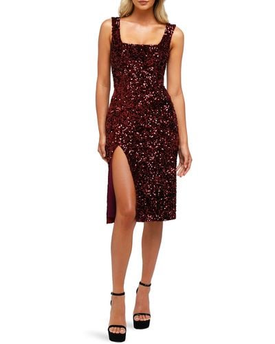 HELSI Beatrice Sequin Cocktail Dress - Red