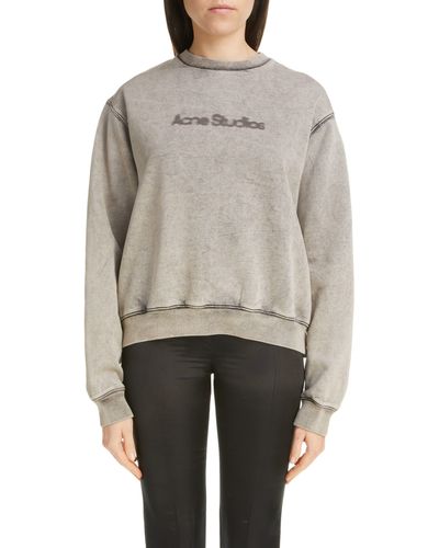 Acne Studios Franziska Blurred Logo Graphic Sweatshirt - Gray